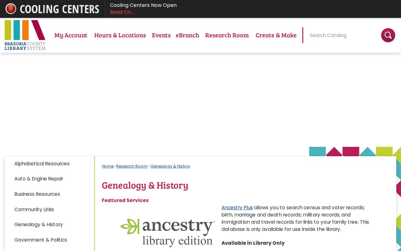 Pearland city directory research through Brazoria County Library System genealogy resources
