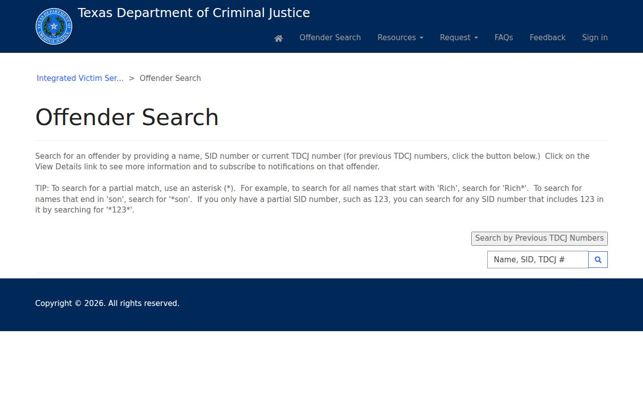 Pearland residents directory Texas offender search fields