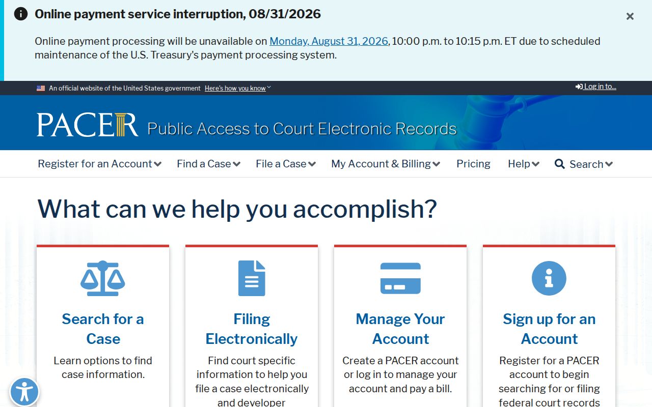Pearland resident lookup reference for federal PACER court access
