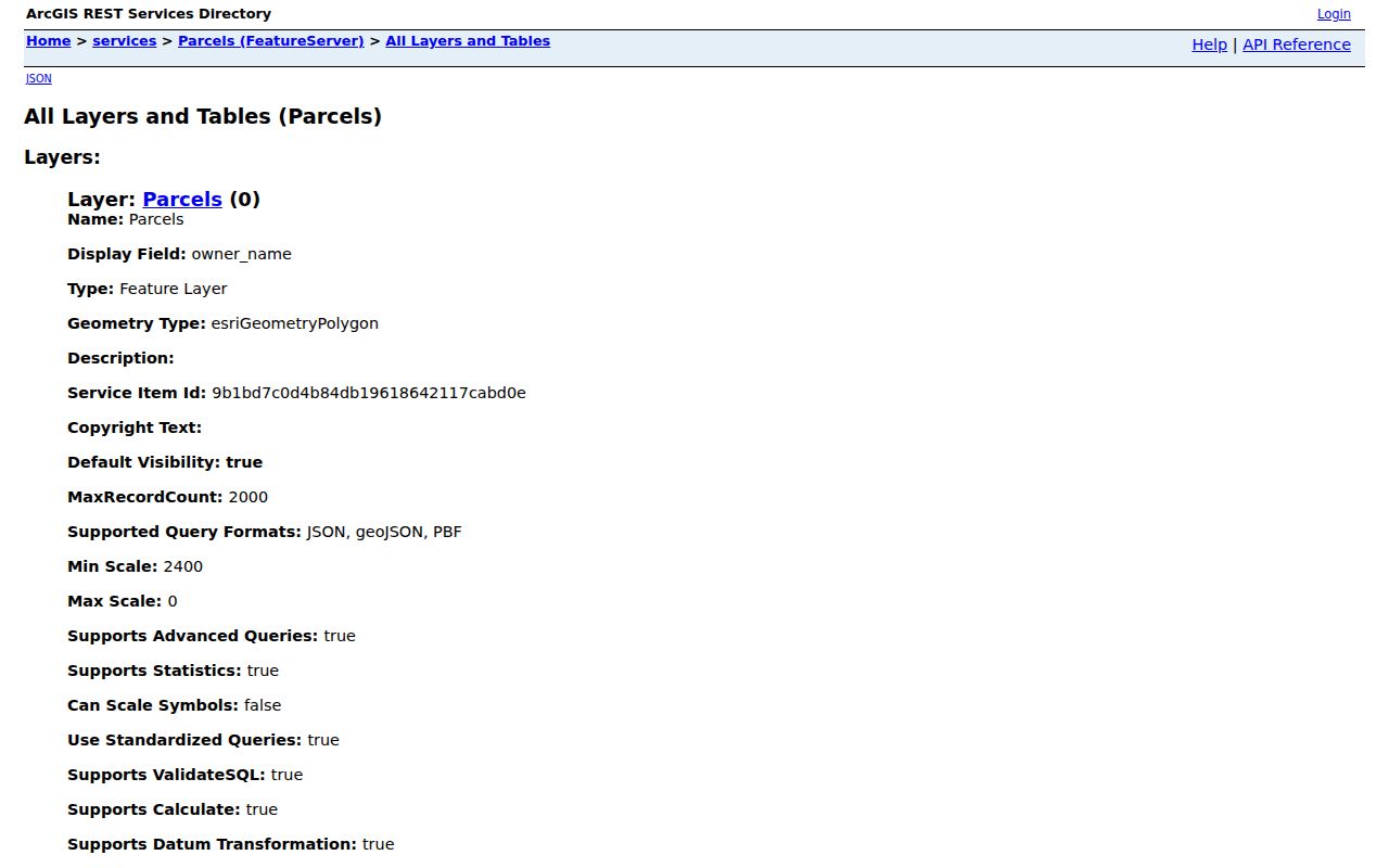 Pearland street directory parcel-service fields for address and owner records